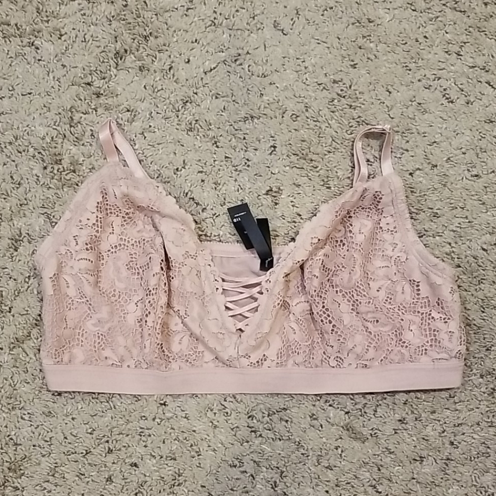 Dusty Pink Lace Corset Lightly Line Bralette